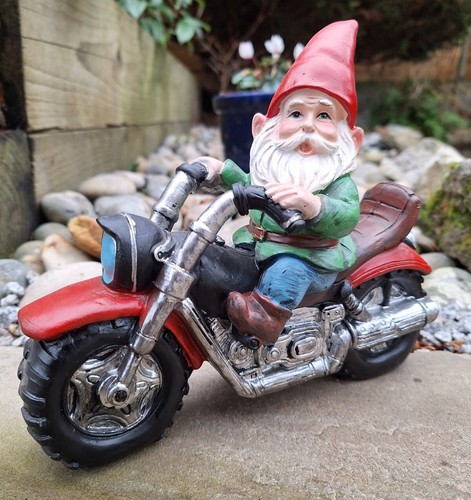 Gartenzwerg motorrad opa - motorrad,