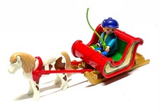 Playmobil Winter * Pony-Schlitten-Kutsche / Schlittenkutsche * Pony & Kind Junge