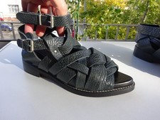 ACNE STUDIOS Damen Gladiator Sandalen SOFT Dickes Leder Schwarz Italy Gr.39 TOP