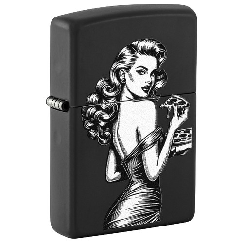 Zippo schwarz matt pinup with - schwarz,