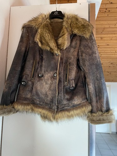 Damen lederjacke braun kurz - braun,