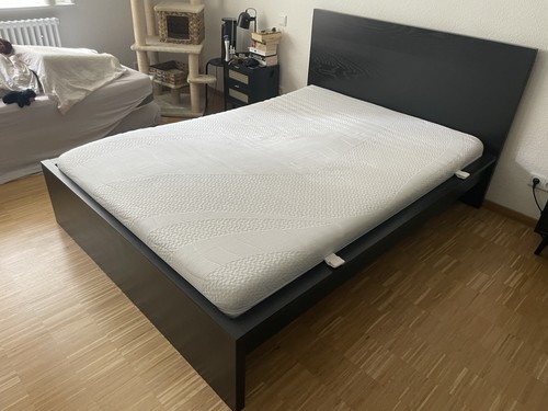 Schwarzes malm bett 140x200cm - schwarzes,
