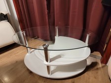 Glascouchtisch  oval rollbar