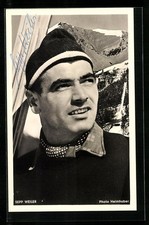 Ansichtskarte Skiläufer Sepp Weiler in Oberstdorf 