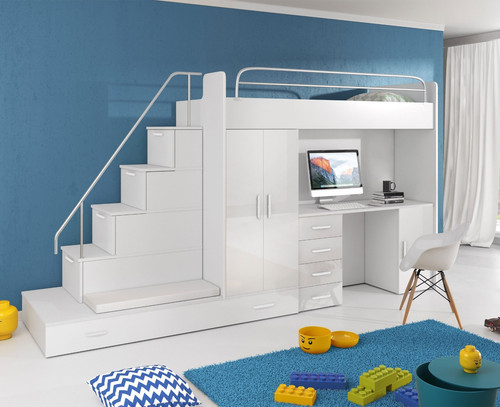 Hochbett mit schreibtisch - hochbett,