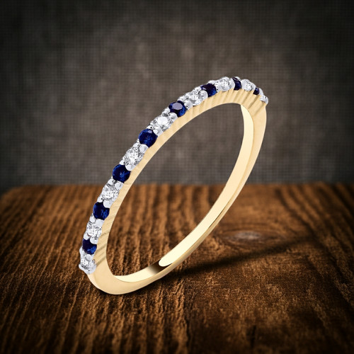 18kt gold saphir eternity ring - gold,