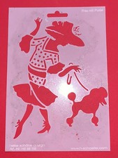 Schablone - A5 Frau mit Pudel, Hund, HS SB 118 Heike Schäfer - gebraucht
