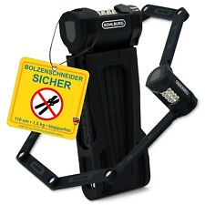 Faltschloss Zahlenschloss [extra sicher] 110cm lang • Fahrradschloss Zahlencode