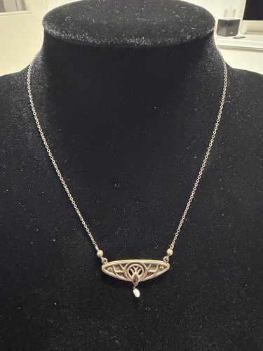 Vintage collier mit granat und - collier,