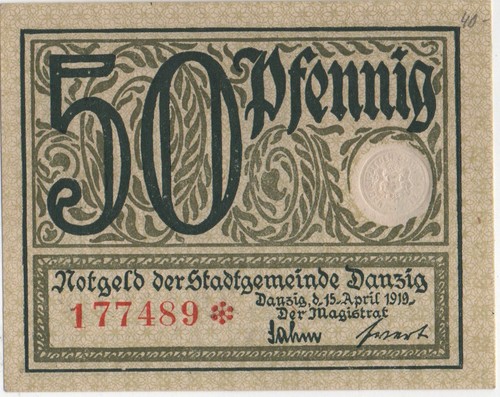 Danzig gdansk notgeldschein - danzig,