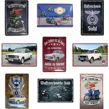 Blechschild 20x30cm Werkstatt Moped Lada Simson IFA Motorrad Waffenschmiede Suhl