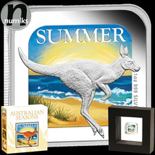 KÄNGURU SOMMER - 2013 Australien - 1 Oz Silber PP Proof Farbe - Perth Mint - BOX
