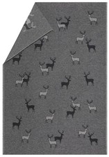 David Fussenegger Wohndecke Luca 'Hirschpaare' 140 x 200 cm Anthrazit 4582/98
