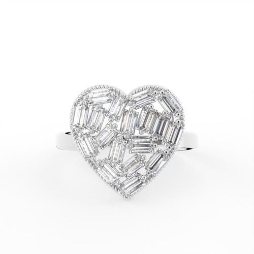 18k rotgold baguette lab grown - 18k,