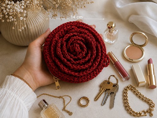 Handgehäkeltes raffia rosen - handgehäkeltes,