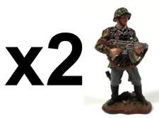 Sammlung von 2 Waffen SS Schütze WW2 Zinnsoldaten Figuren 1:32 60mm S1
