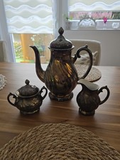 WMF Silberporzellan Kaffeekanne Milchkännchen und Zuckerdose