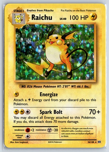 Pokemon raichu holo - holo, xy