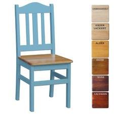 SET Blau Stuhl MASSIV KIEFER