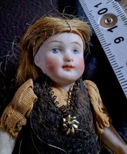 Antik Miniatur Puppe Mignonette Püppchen Biskuitporzellan Germany um1910 
