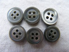 ca 1 cm Knopf 6 Stück Set Bluse grau Puppe klein alt Knöpfe vintage Sammlung