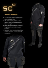 SC30 Trockentauchanzug Neopren 2,5 mm | Dynat® Reißverschluss | Profi Taucheranz