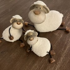 Deko Schaf Keramik Mit Flausch 3er Set