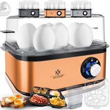 KESSER® Eierkocher 500W Edelstahl max. 8 Eier Warmhaltefunktion 3 Härtegrade