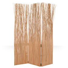 Paravent Raumteiler Trennwand Braun Natur Sichtschutz Holz Weide Homestyle4u