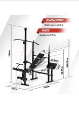 Hantelbank mit Langhantel und 100 kg Gewicht