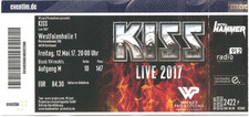 KISS   Live In Concert 2017 Dortmund  Ticket / Konzertkarte / Eintrittskarte