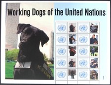 UNO New York 2011 Grußmarken Bogen Arbeitshunde Working Dogs 1253 MNH