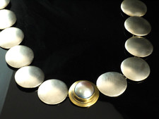 Kette  925 Sterlingsilber mit grauer Mabe Perle  42 cm lang