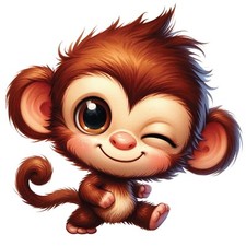 Cute Monkey Cartoon Baby
