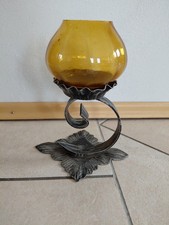 Dekoratives Schmiedeeisen Windlicht Kerzenhalter deko Landhaus 24cm Vintage Rar