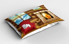 Kopfkissenbezug Modern Wohnzimmer Flauschig Kamin Sleepy Cat Landhaus
