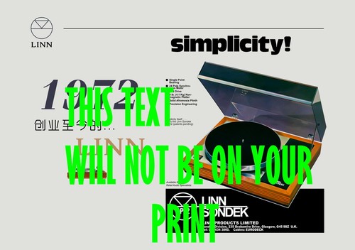 Linn sondek lp12 launch advert - sondek,