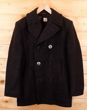 Vintage Enlisted Wool Military Pea Coat Jacket 40 Reg