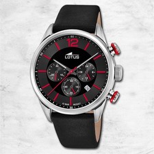 Lotus Herrenuhr Leder schwarz