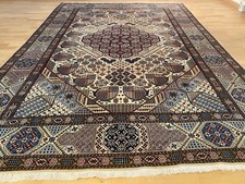 6330  GEWASCHEN Feiner handgeknüpfter Nain m. Seide 300x200 Orientteppich