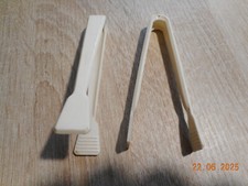 DDR Zuckerzange Zuckergreifer weiß 70er Jahre Plastik 2 Stück