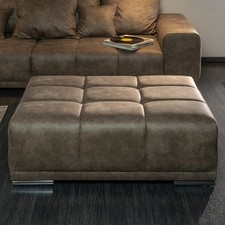 Moderner Hocker ELEGANCIA 110cm taupe Polsterhocker Sitzhocker für Bigsofa