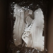 Damen Schnürstiefel Sneaker Boots Freizeit Weiß Gr. 37 Neu und Ungetragen