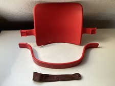 Stokke Tripp Trapp Bügel Holz mit Lederriemen Rückenlehne Baby Set  rot braun ?