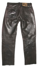 SPECKIGE J.F.G Herren- LEDERJEANS Nubuk- Lederhose dkl.-braun ca. W29-30 / L29