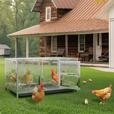Hühnerstall 110x60x60cm Entenkäfig Kaninchenstall aus Edelstahl Kleintiergehege 