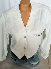Jeans 38 40 M Kurz Jacke tailliert Weiß Bolero Tunika Cotton Denim Weste  n101