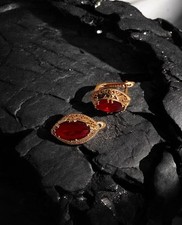 Wunderschöne 585rg. gestempelte Ohrringe, Saphir, rolled, 3.6 Gramm, neu