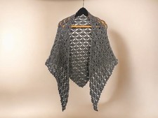 DAMEN SCHULTERTUCH, GRAU MIT