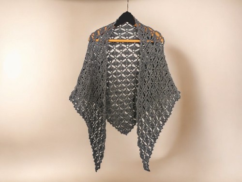 Damen schultertuch grau mit - damen,